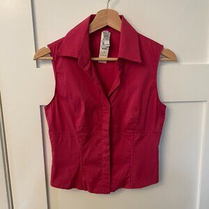 NWT Laundry By Shelli Segal Hot Pink Sleeveless Bustier Style Top Size 4